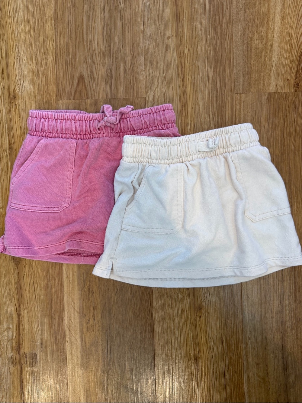 Kids Pull-On Skort Duo - Pink and Ivory